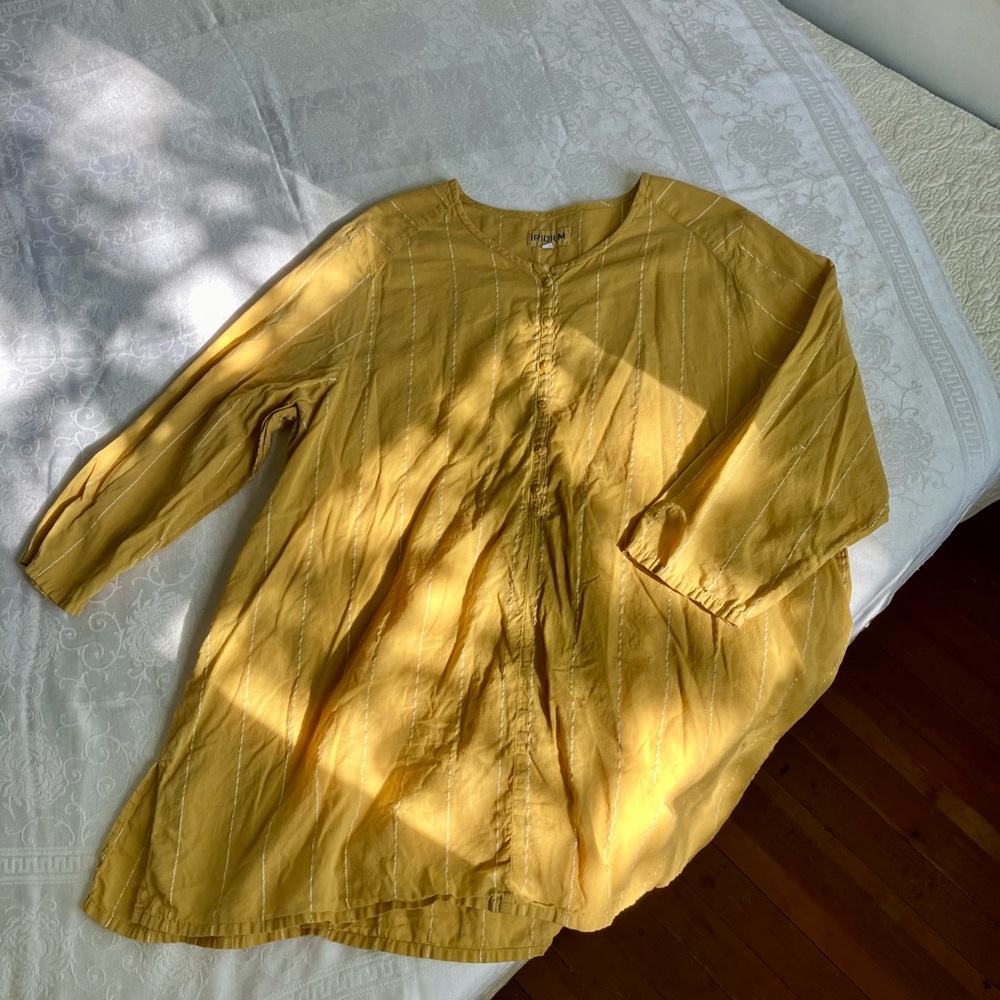 Iridium golden cotton flowy tunic